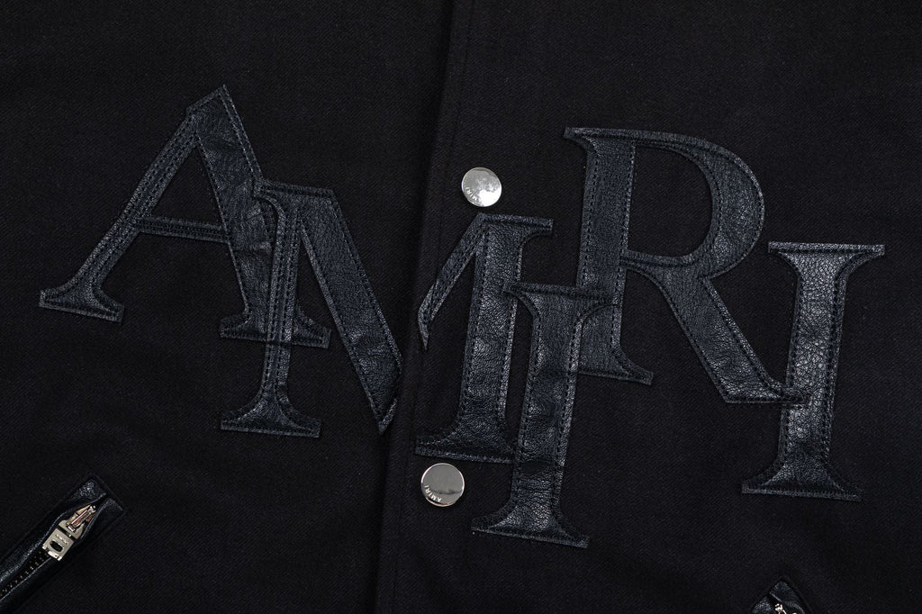 AMlRl Staggered Logo Varsity Jacket