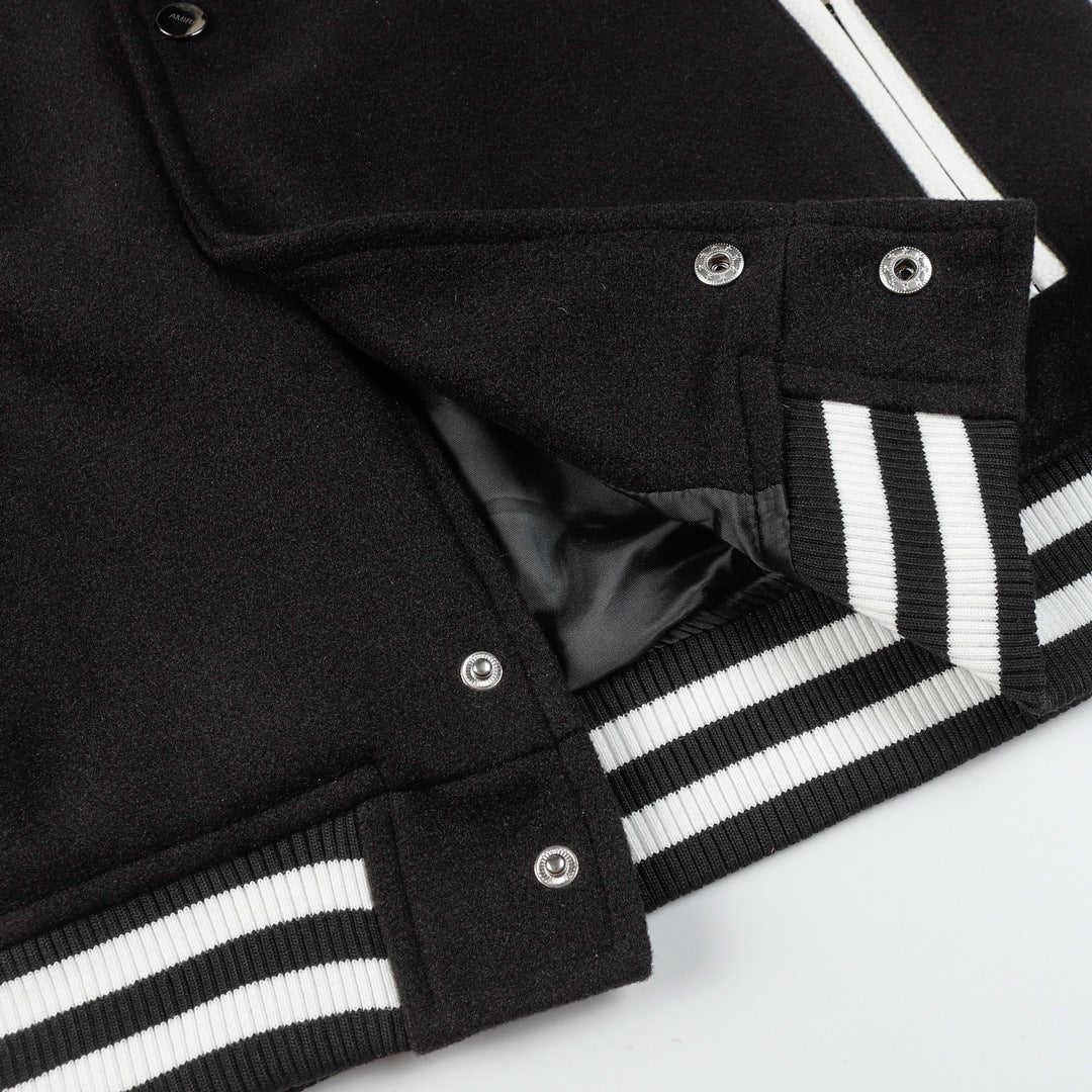 AMIRI Logo-Appliquรฉd Leather Bomber Jacket