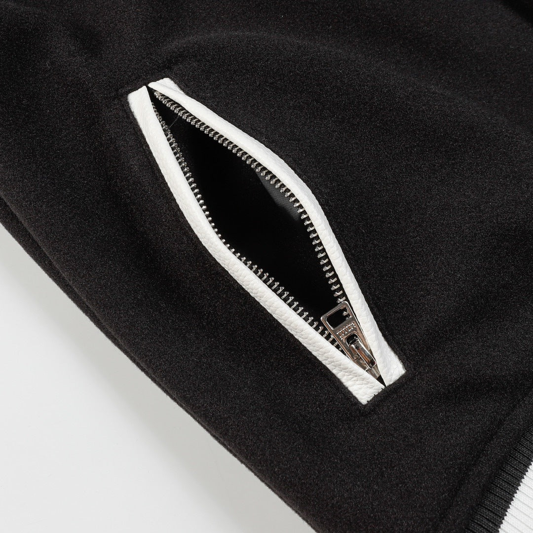 AMIRI Logo-Appliquรฉd Leather Bomber Jacket