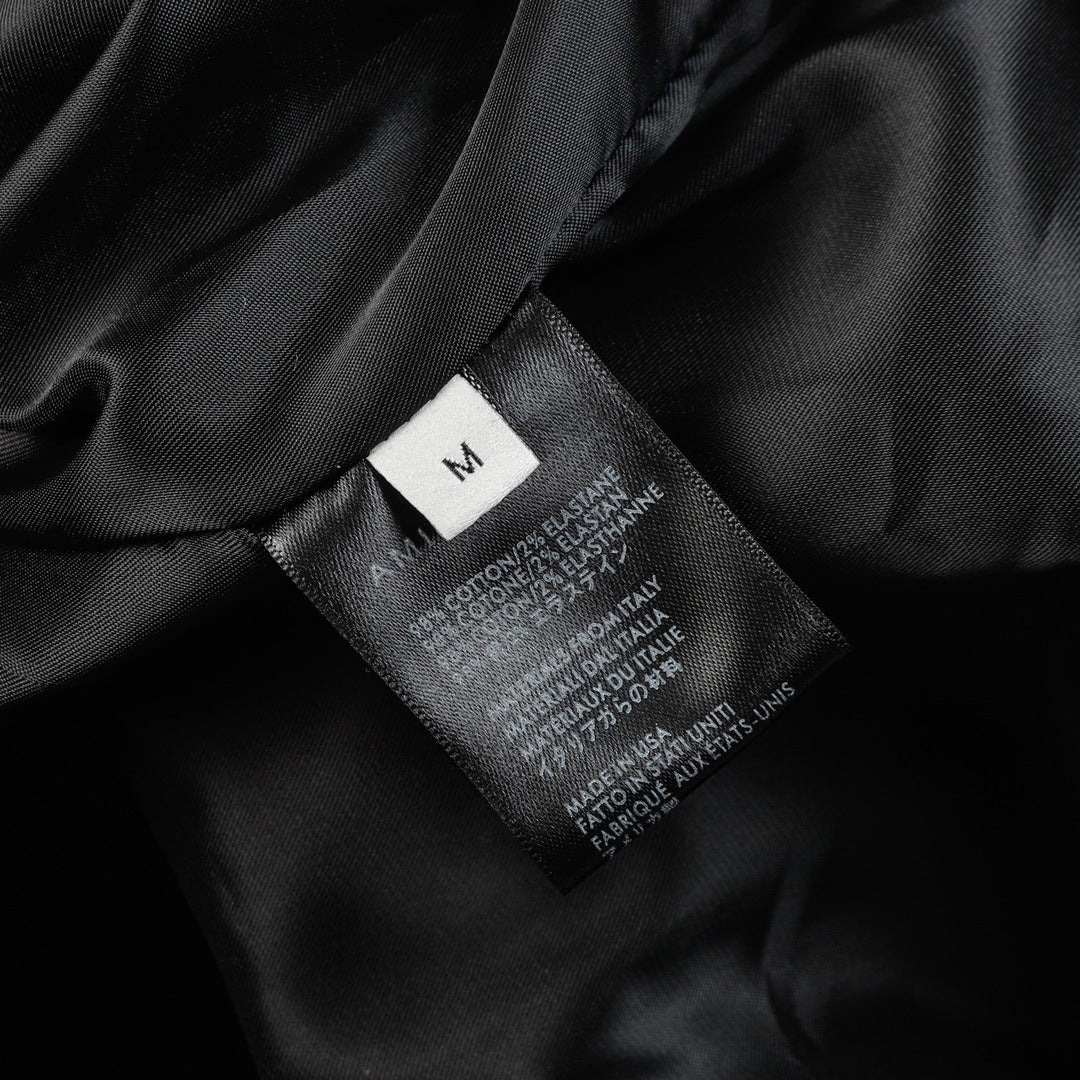 AMIRI Logo-Appliquรฉd Leather Bomber Jacket